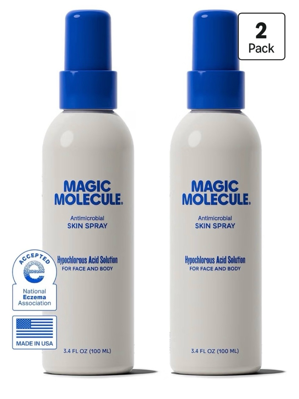 Magic Molecule Antimicrobial Skin Spray - Blue (2 Pack)